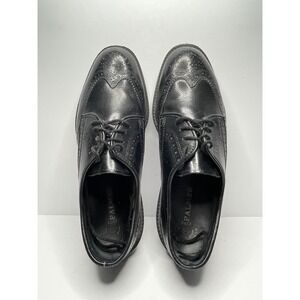Palmer Mens Black Leather Wingtip Oxford Brogue Dress Shoes E8011 Size 39